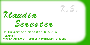 klaudia serester business card